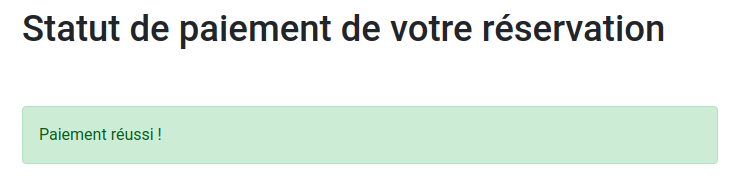 Confirmation de paiement Stripe